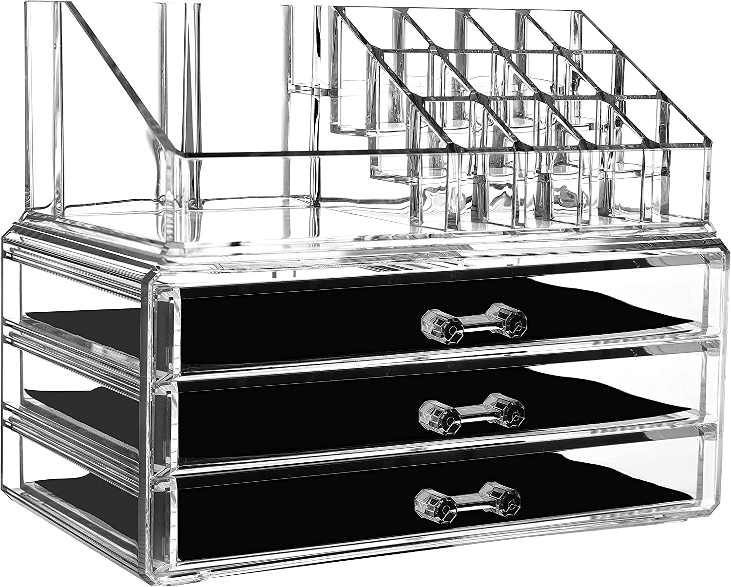Cq acrylic Makeup Organizer Bathroom Organizers and Storage With 8 Drawers for Vanity Skincare Countertop Desk,Clear Cosmetic Display Case for