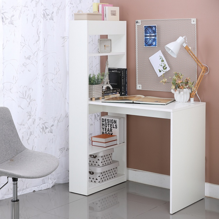 INDEX LIVING MALL โต๊ะทำงานและชั้นวางของ รุ่นเบอร์ลิน่า-P - สีขาว