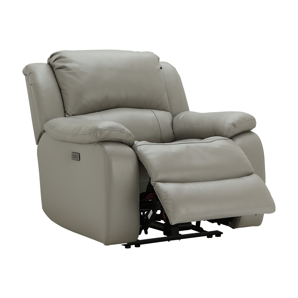 INDEX LIVING MALL โซฟาหนังแท้ปรับระดับไฟฟ้า 1 ที่นั่ง รุ่นฮาร์วี่ย์ - สีเทา