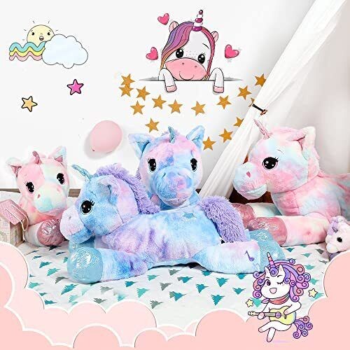 Muiteiur Large Unicorn Stuffed Animal Soft Plush Toy Large Pink